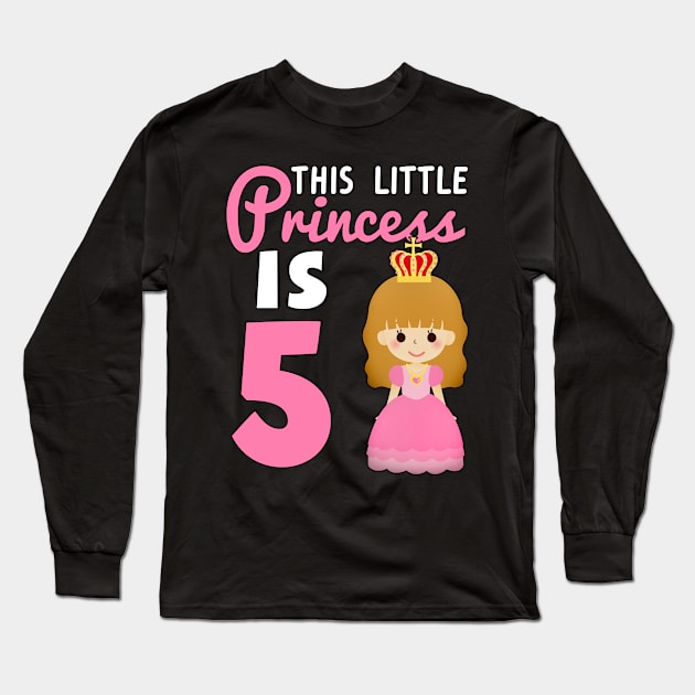 Fifth year old princess birthday gift Long Sleeve T-Shirt by Shirtttee